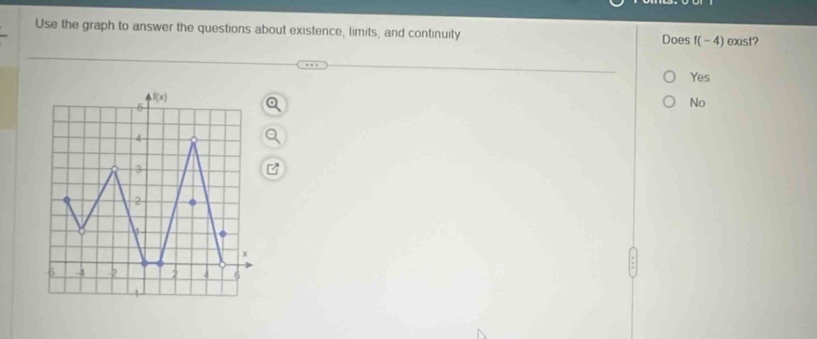 use the graph to answer the questions about existence, limits, and cont…