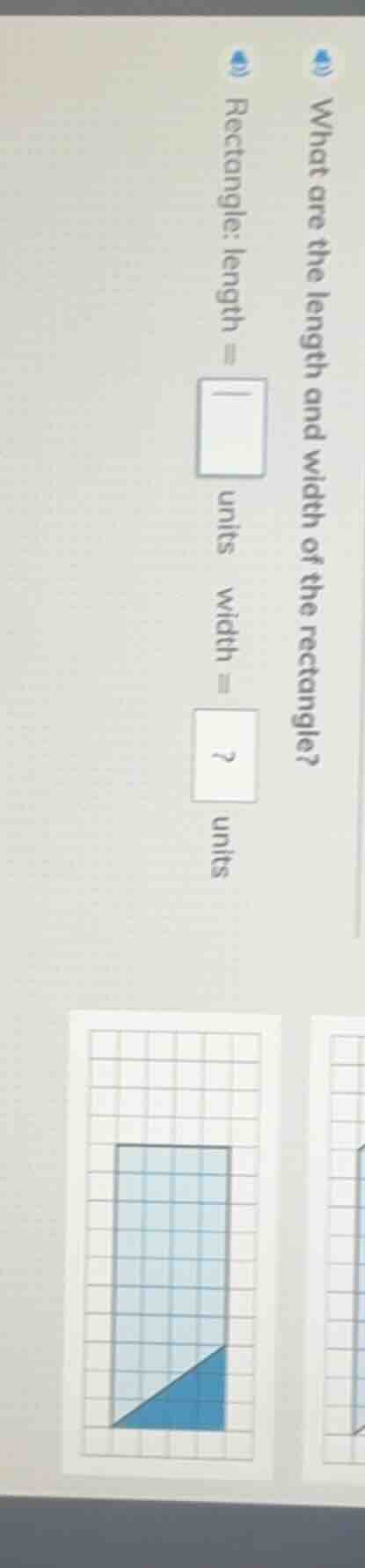 what are the length and width of the rectangle? rectangle: length = \\s…