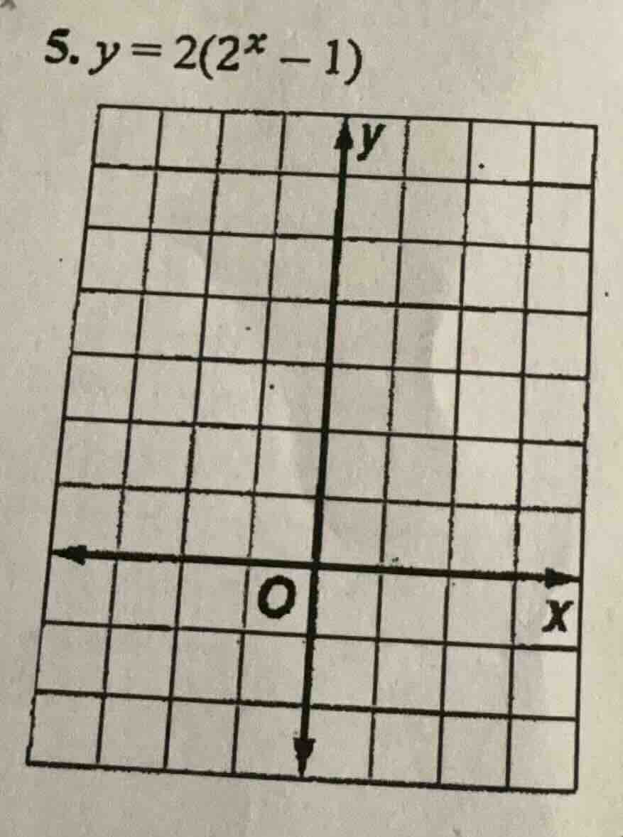5. $y = 2(2^x - 1)$