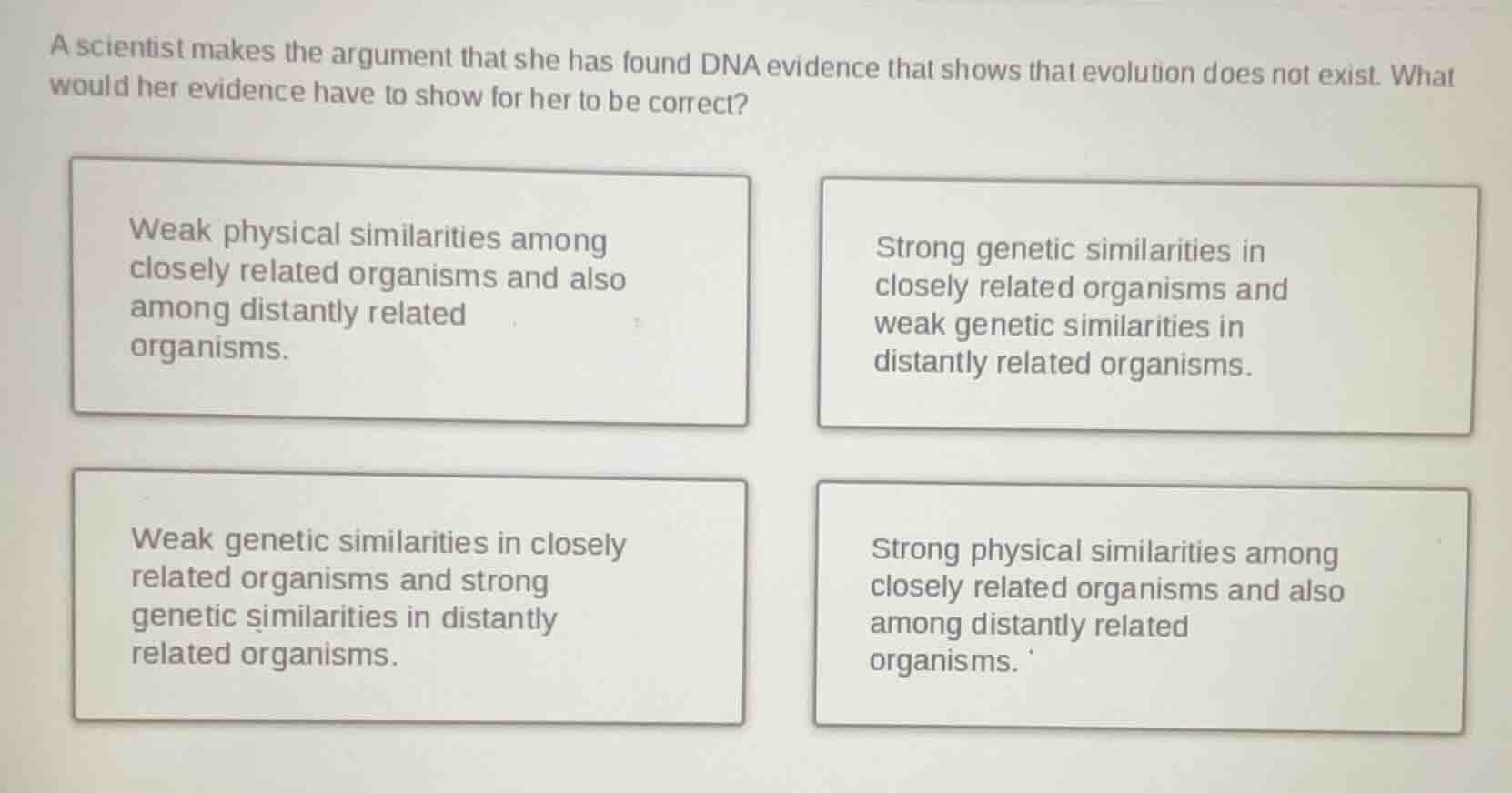 a scientist makes the argument that she has found dna evidence that sho…