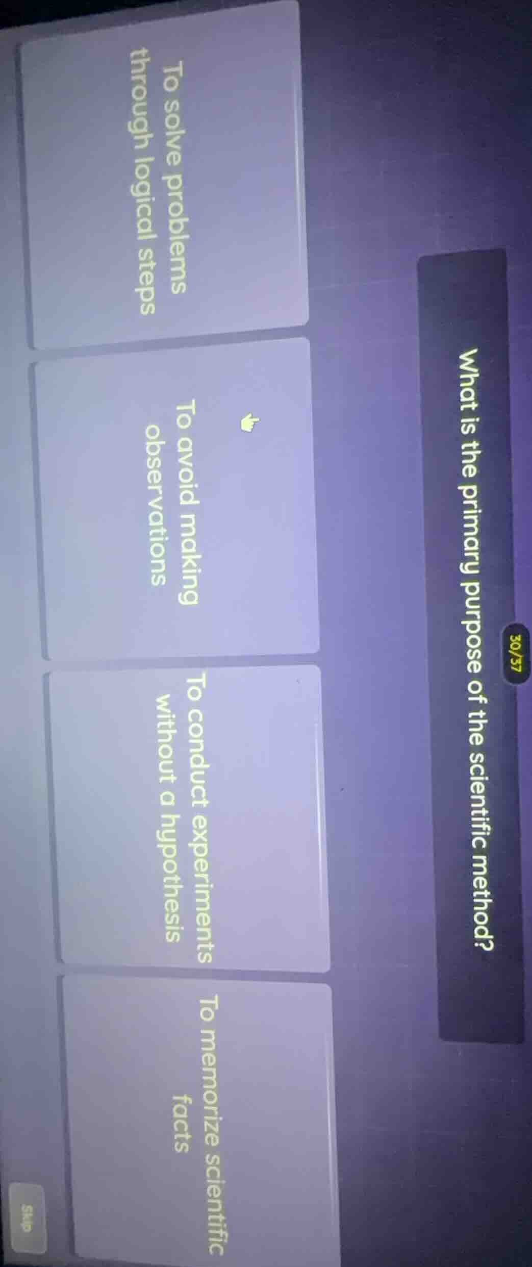 what is the primary purpose of the scientific method? to solve problems…