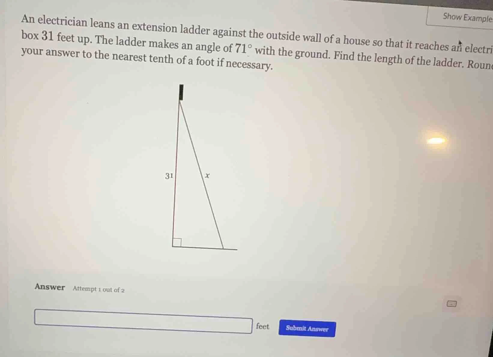 an electrician leans an extension ladder against the outside wall of a …