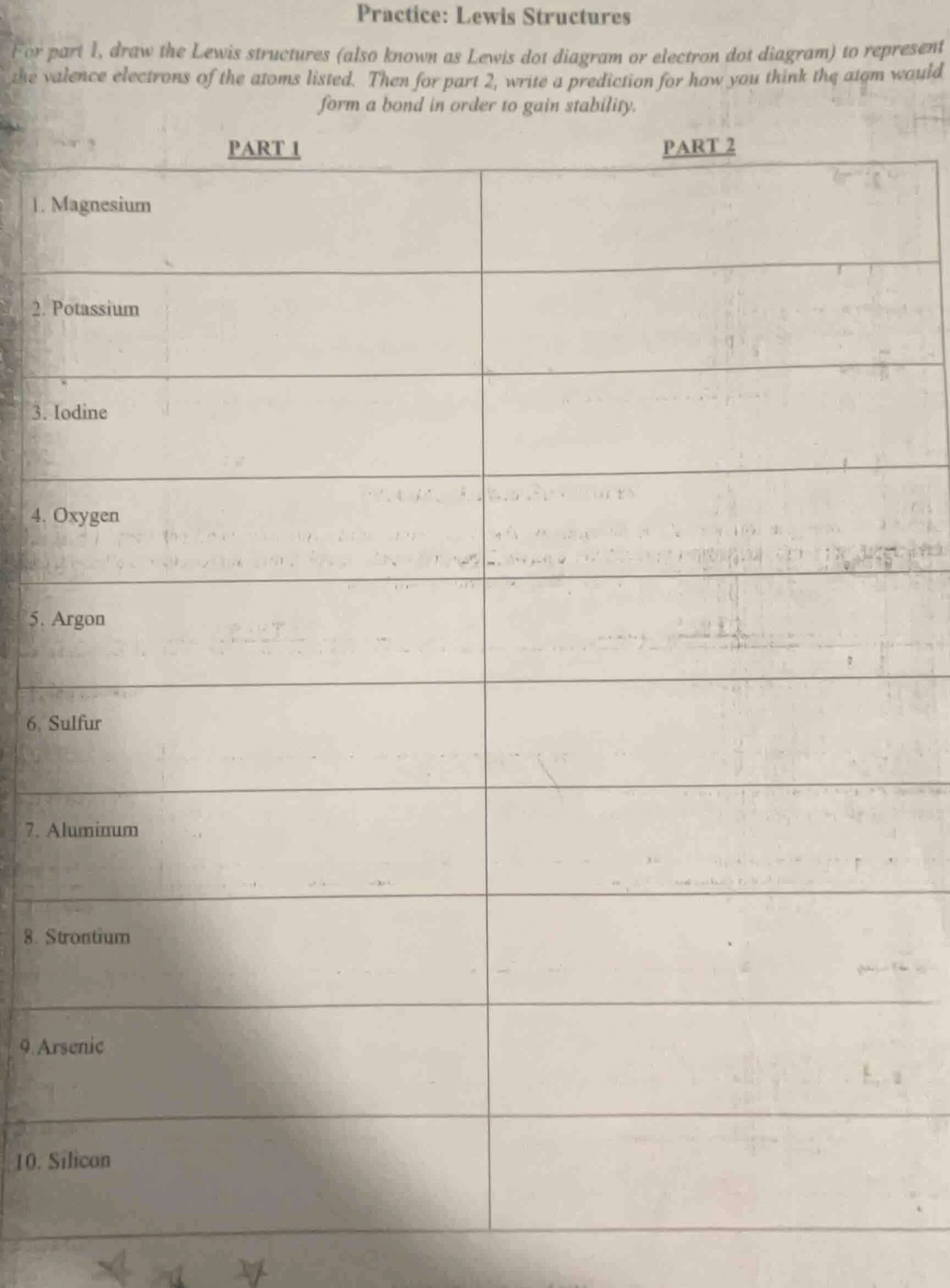 practice: lewis structures for part 1, draw the lewis structures (also …