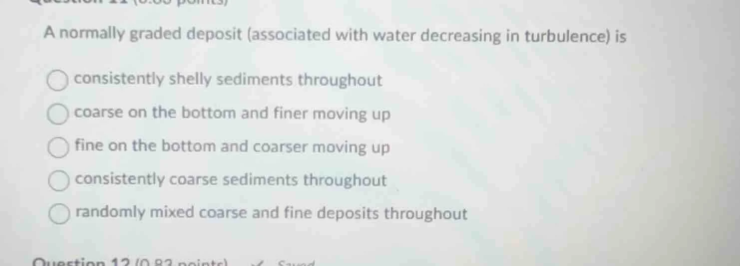 a normally graded deposit (associated with water decreasing in turbulen…