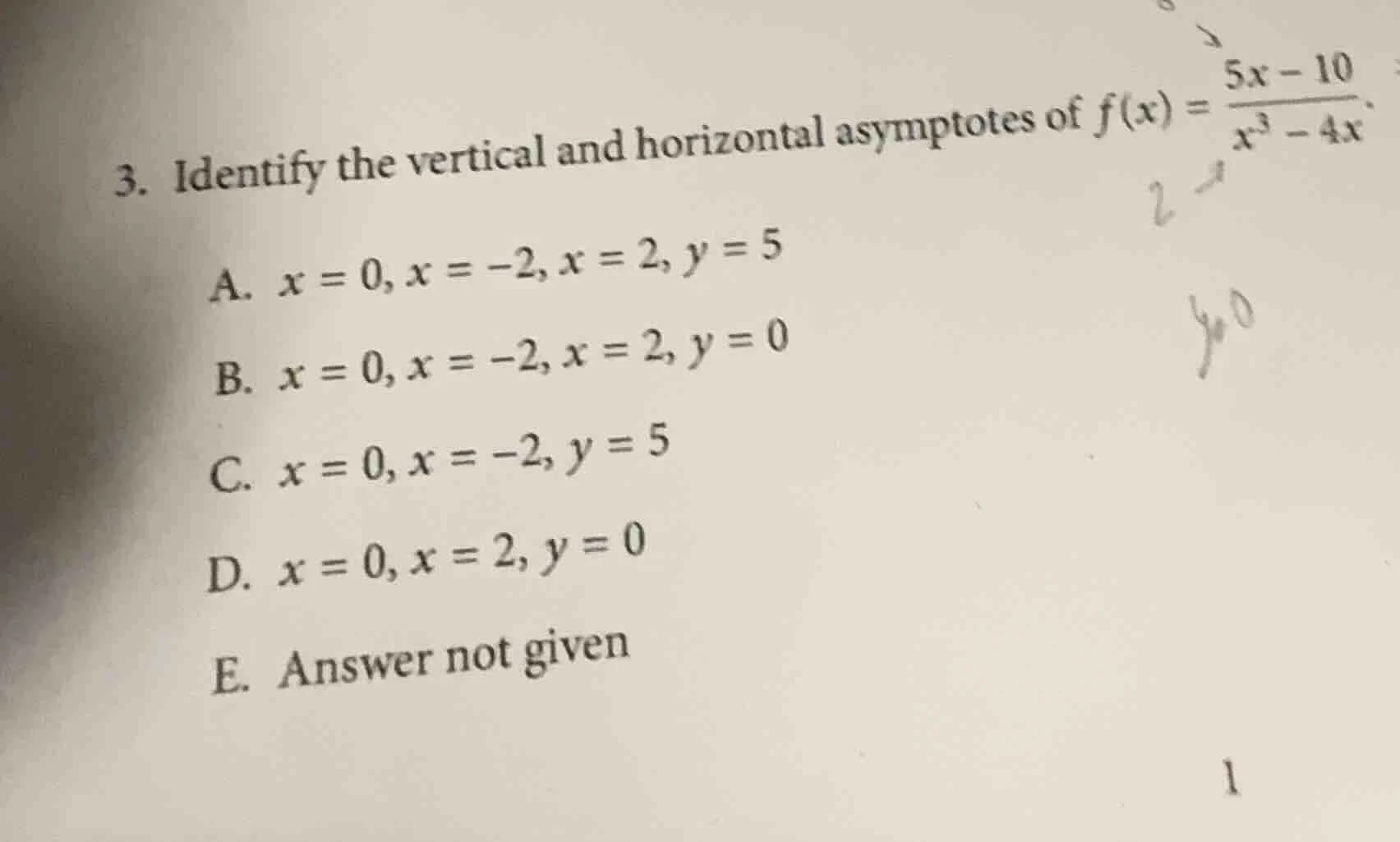 3. identify the vertical and horizontal asymptotes of $f(x) = \\frac{5x…