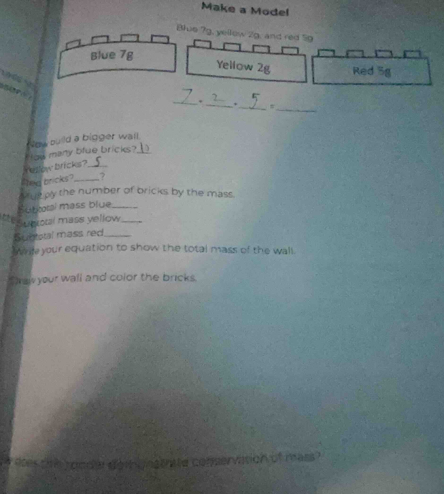 make a model blue 7g, yellow 2g, and red 5g blue 7g yellow 2g red 5g 7 …