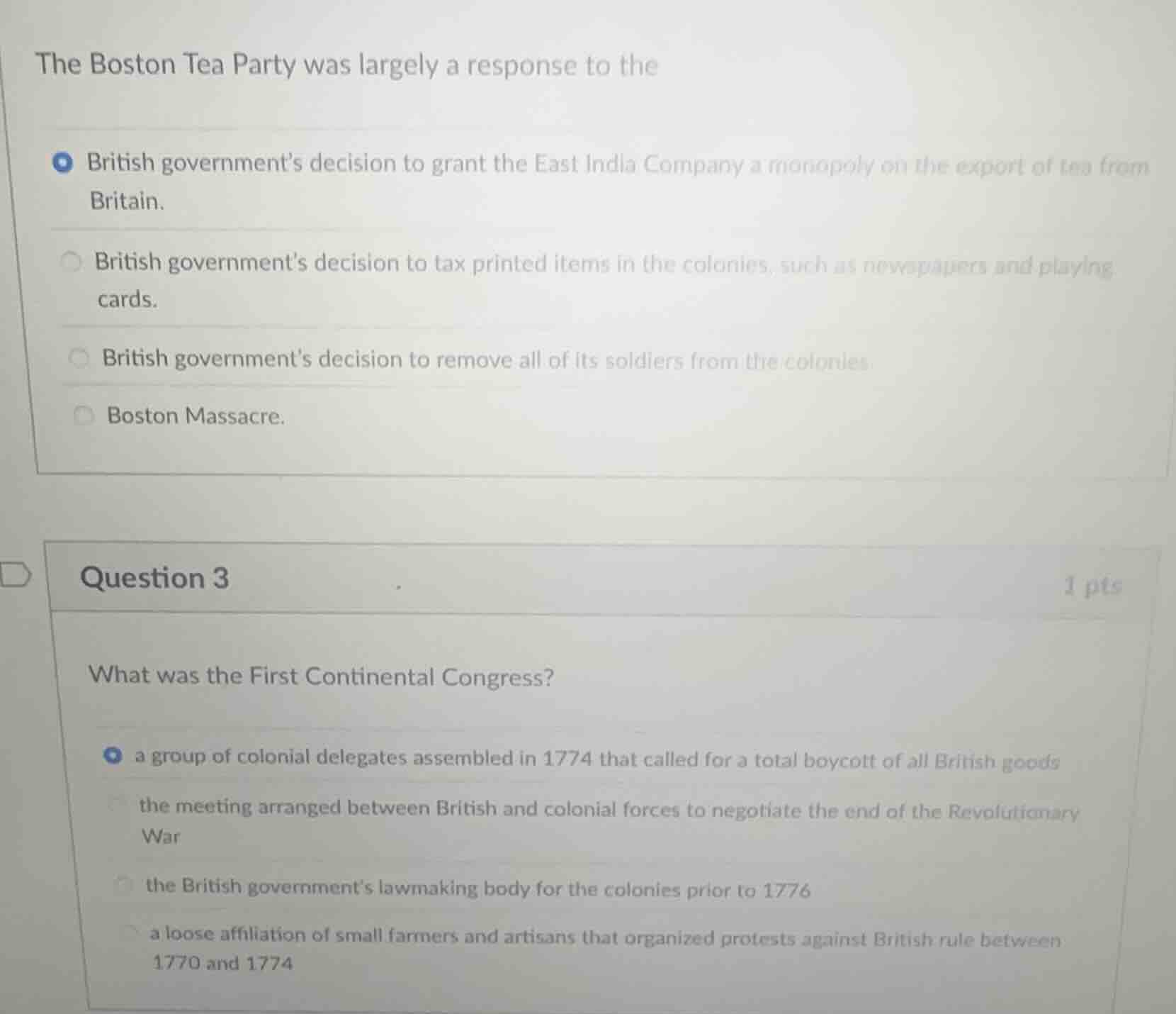 the boston tea party was largely a response to the british government’s…