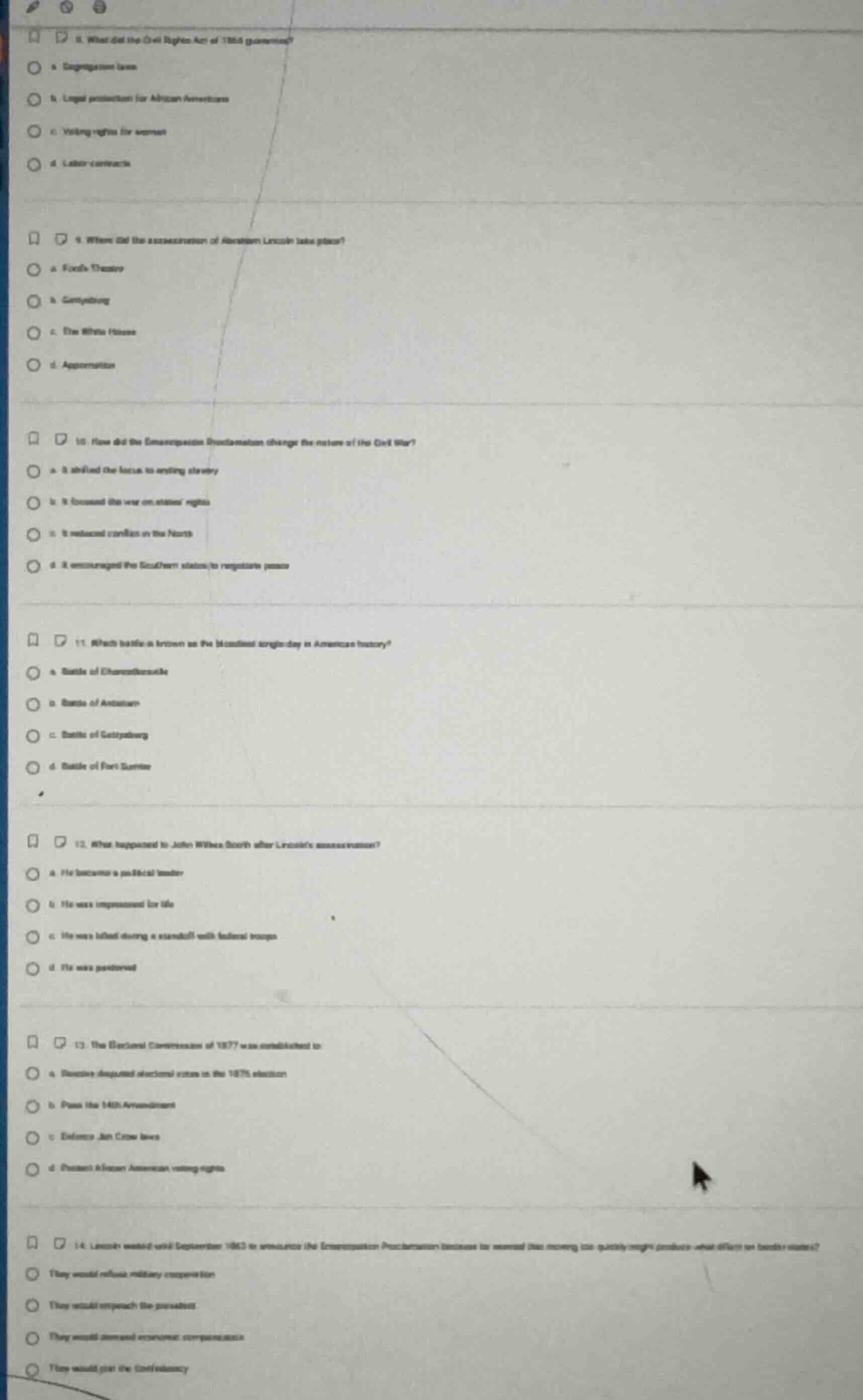 8. what did the civil rights act of 1866 guarantee? a. segregation laws…