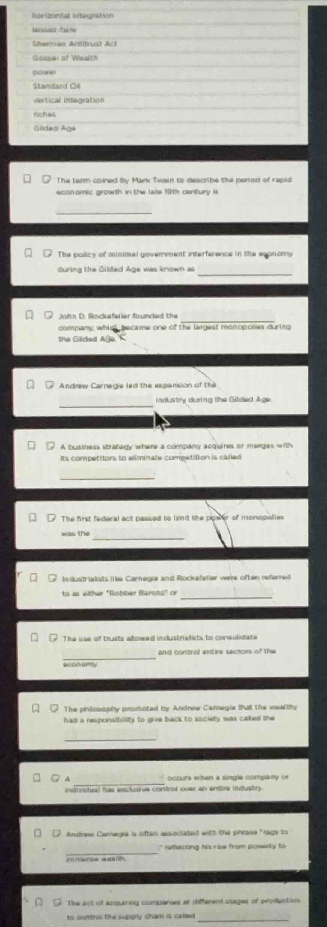 the term coined by mark twain to describe the period of rapid economic …