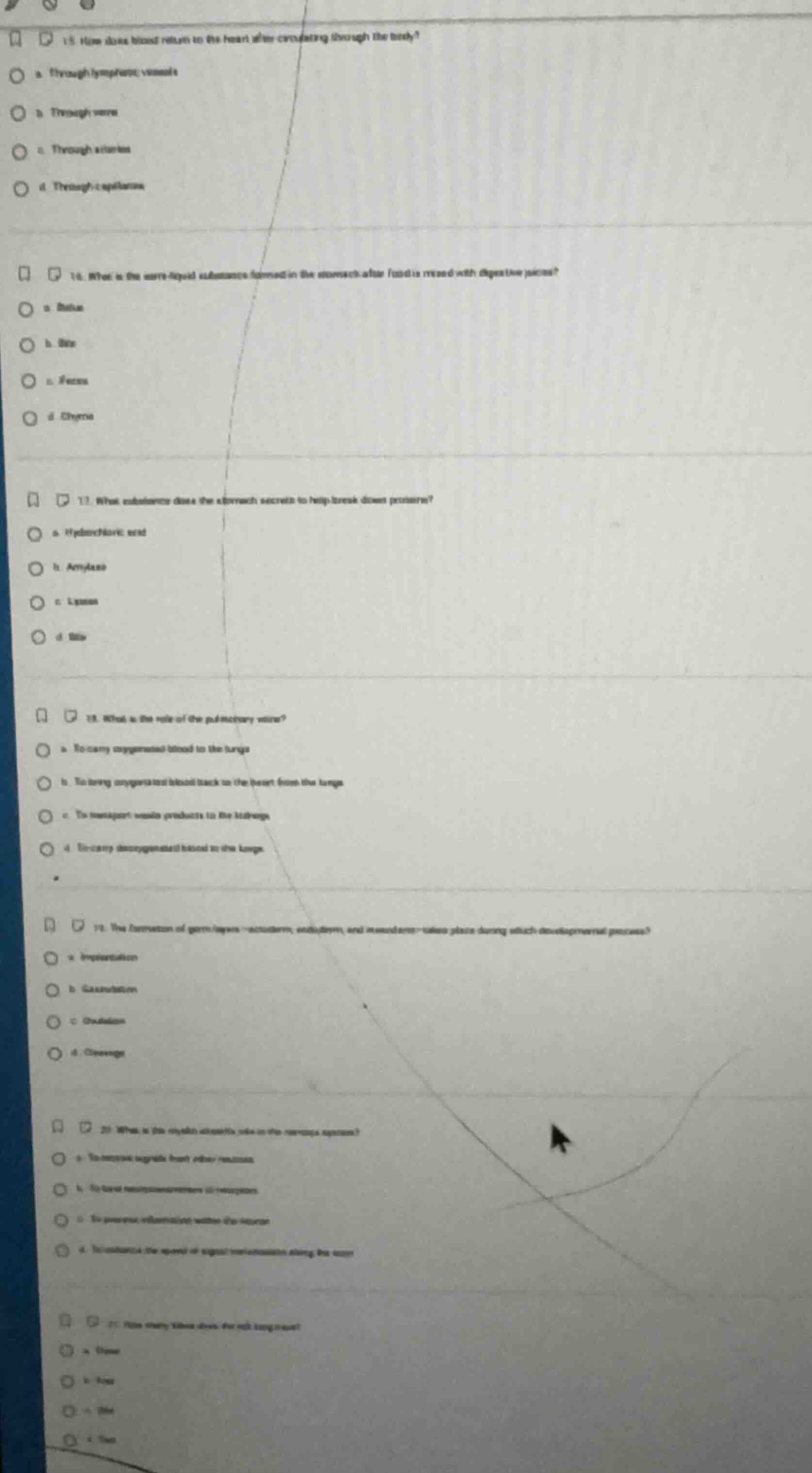 15. how does blood return to the heart after circulating through the bo…