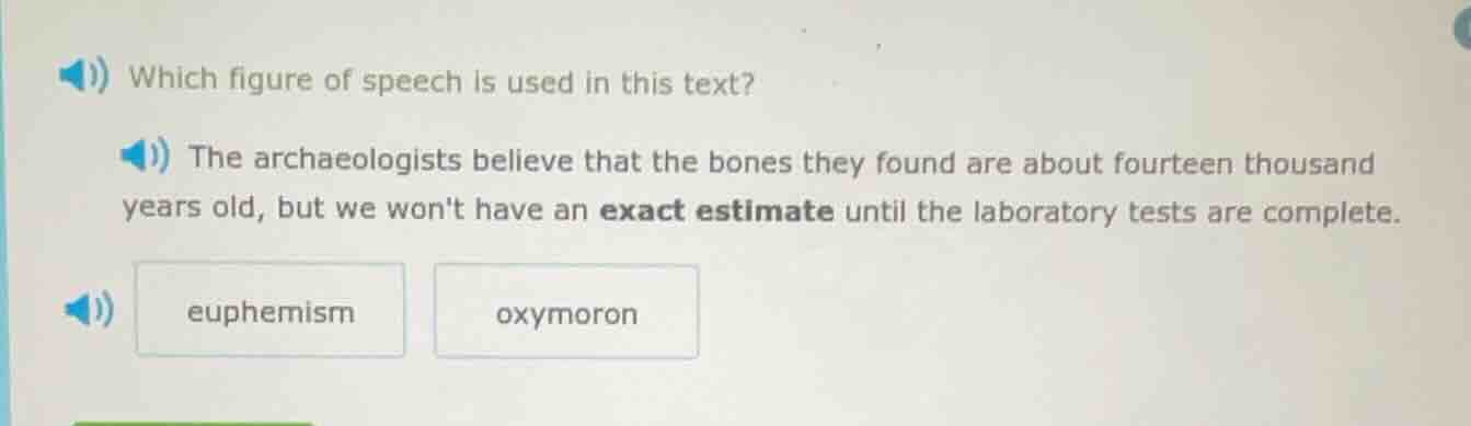 which figure of speech is used in this text? the archaeologists believe…