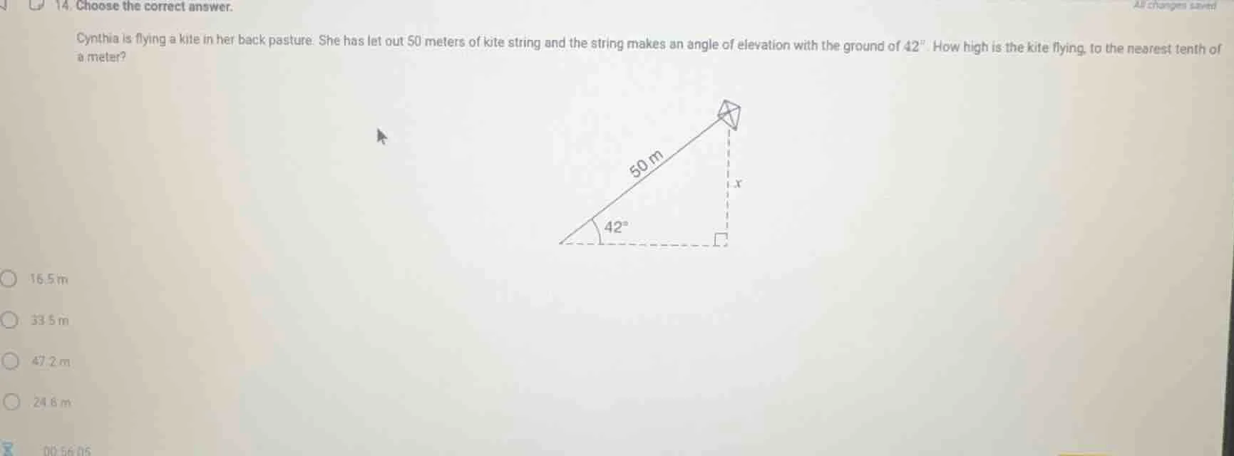 14. choose the correct answer. cynthia is flying a kite in her back pas…