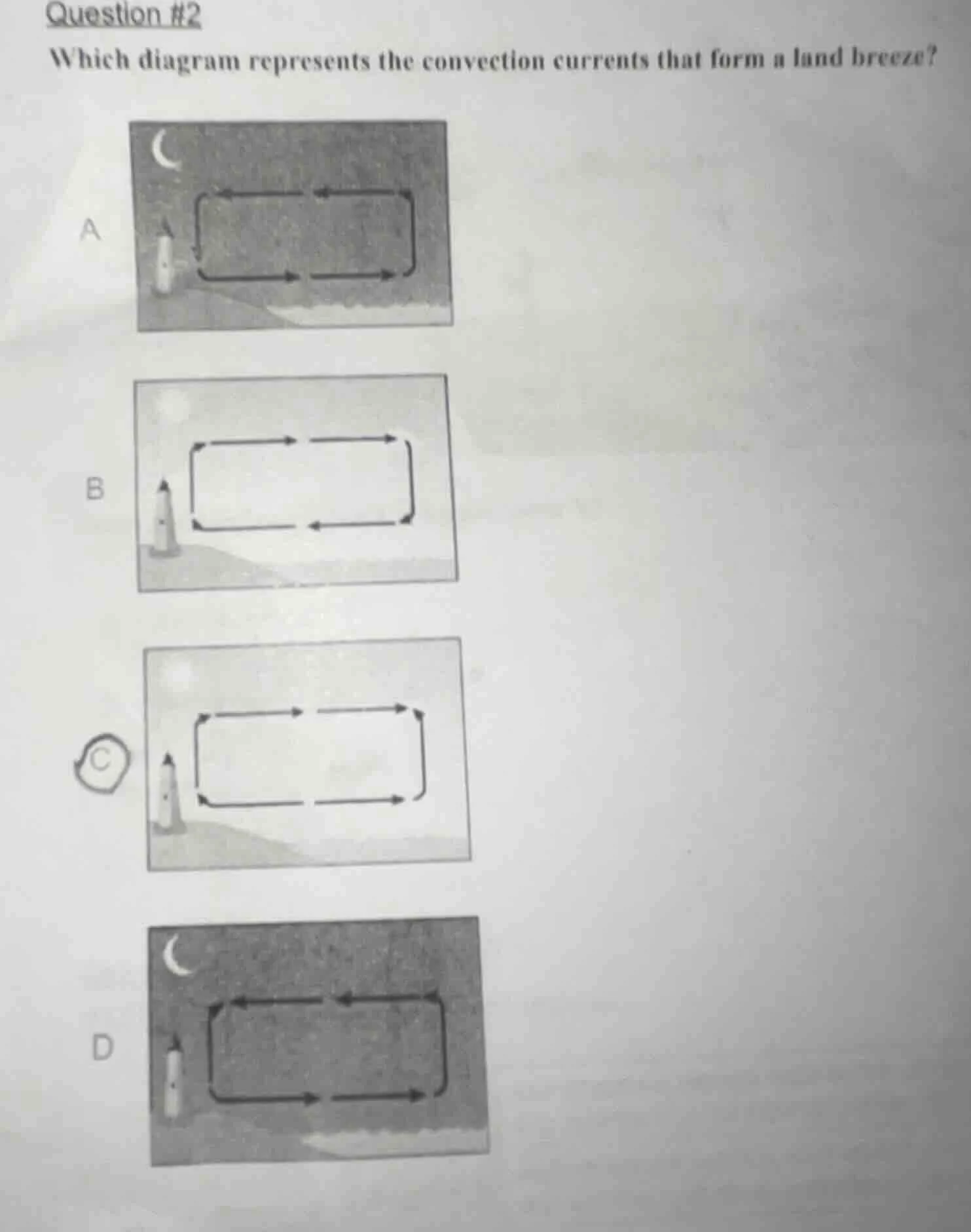 question #2 which diagram represents the convection currents that form …