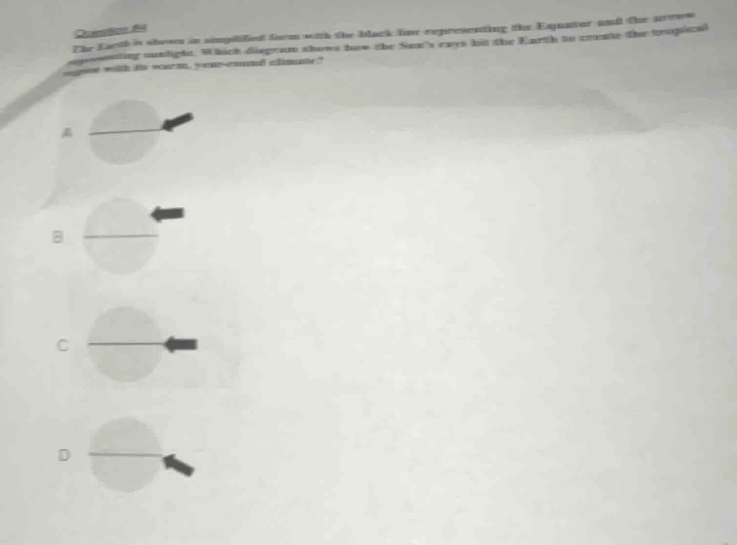 question 46 the earth is shown in simplified form with the black line r…