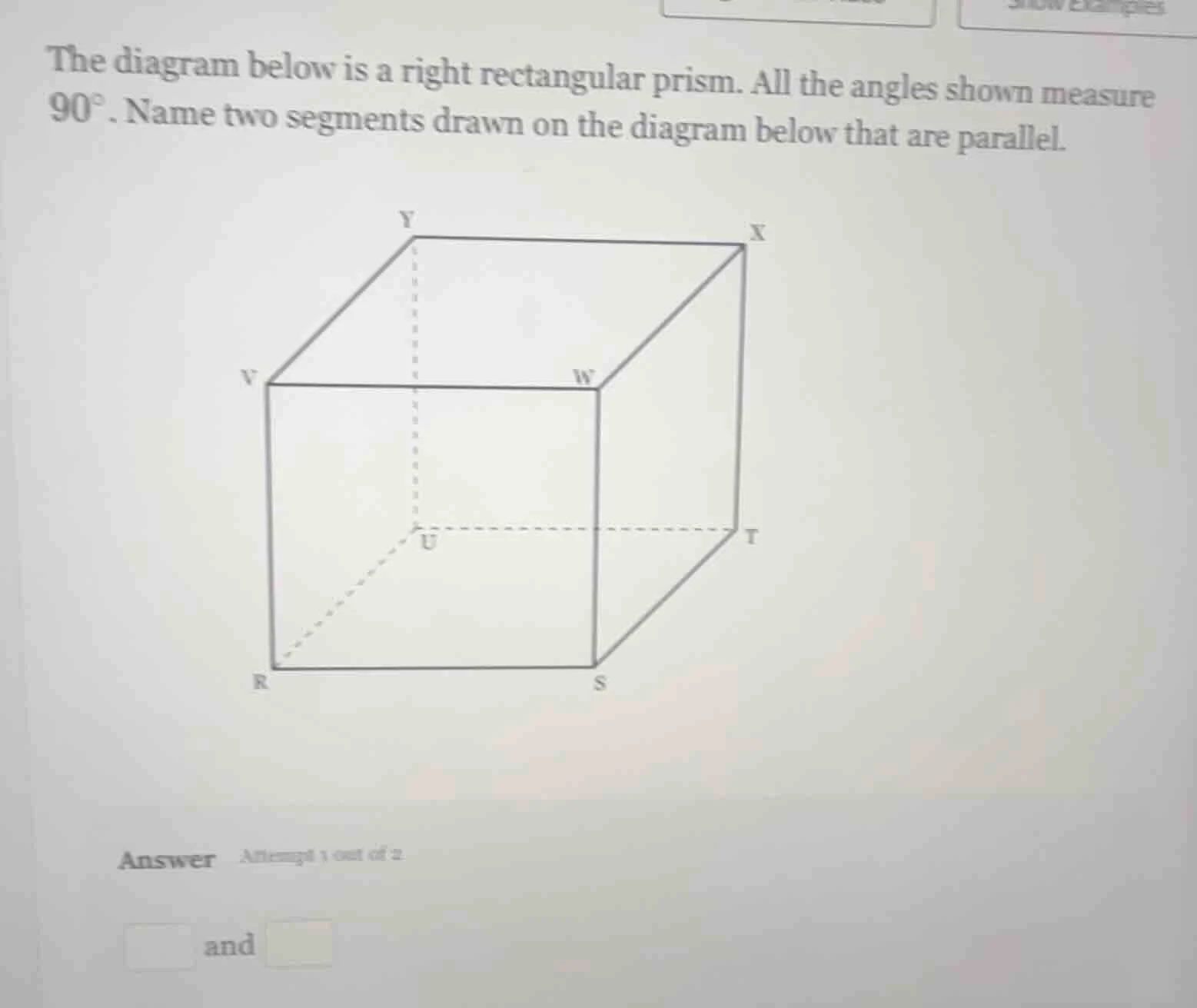 the diagram below is a right rectangular prism. all the angles shown me…