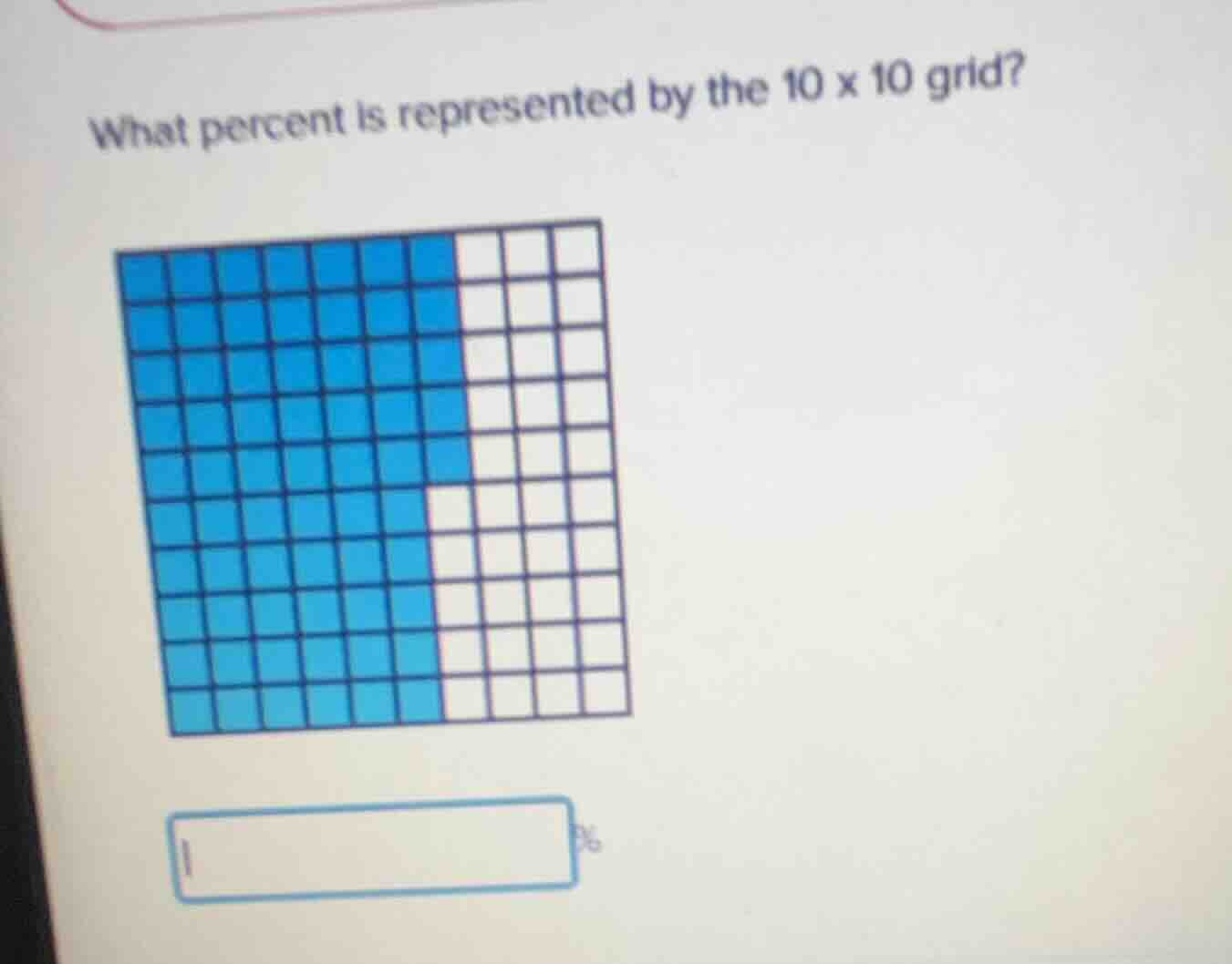 what percent is represented by the 10 × 10 grid?