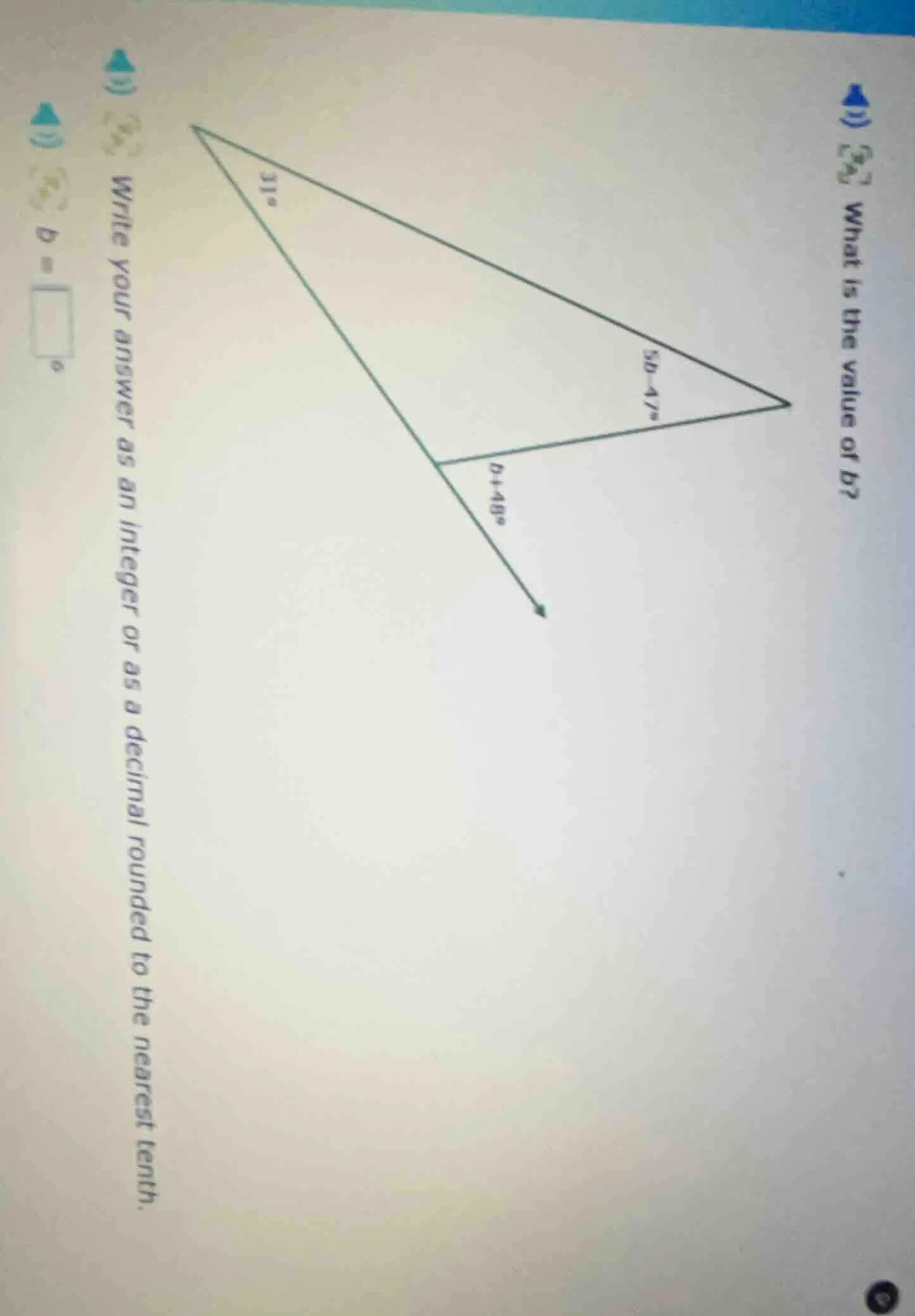 what is the value of b? write your answer as an integer or as a decimal…