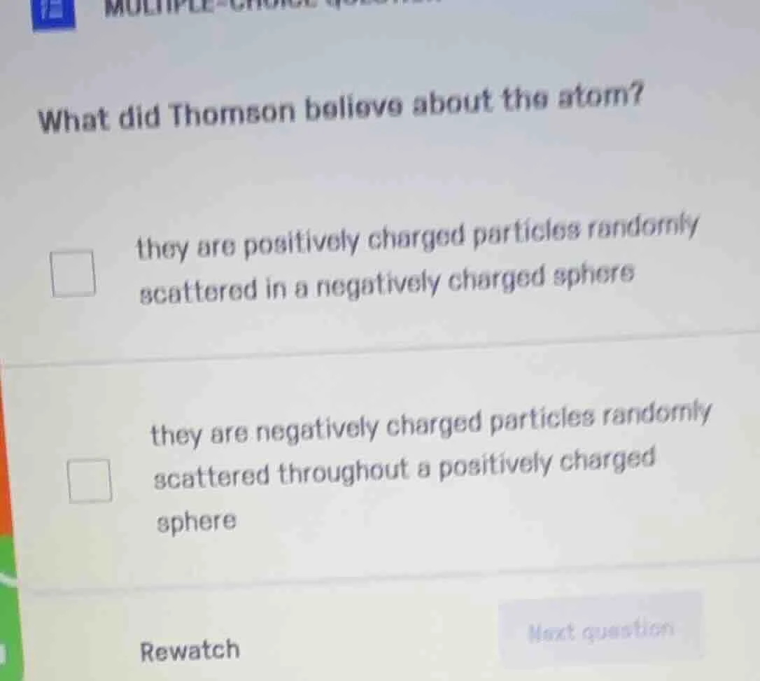 what did thomson believe about the atom? they are positively charged pa…