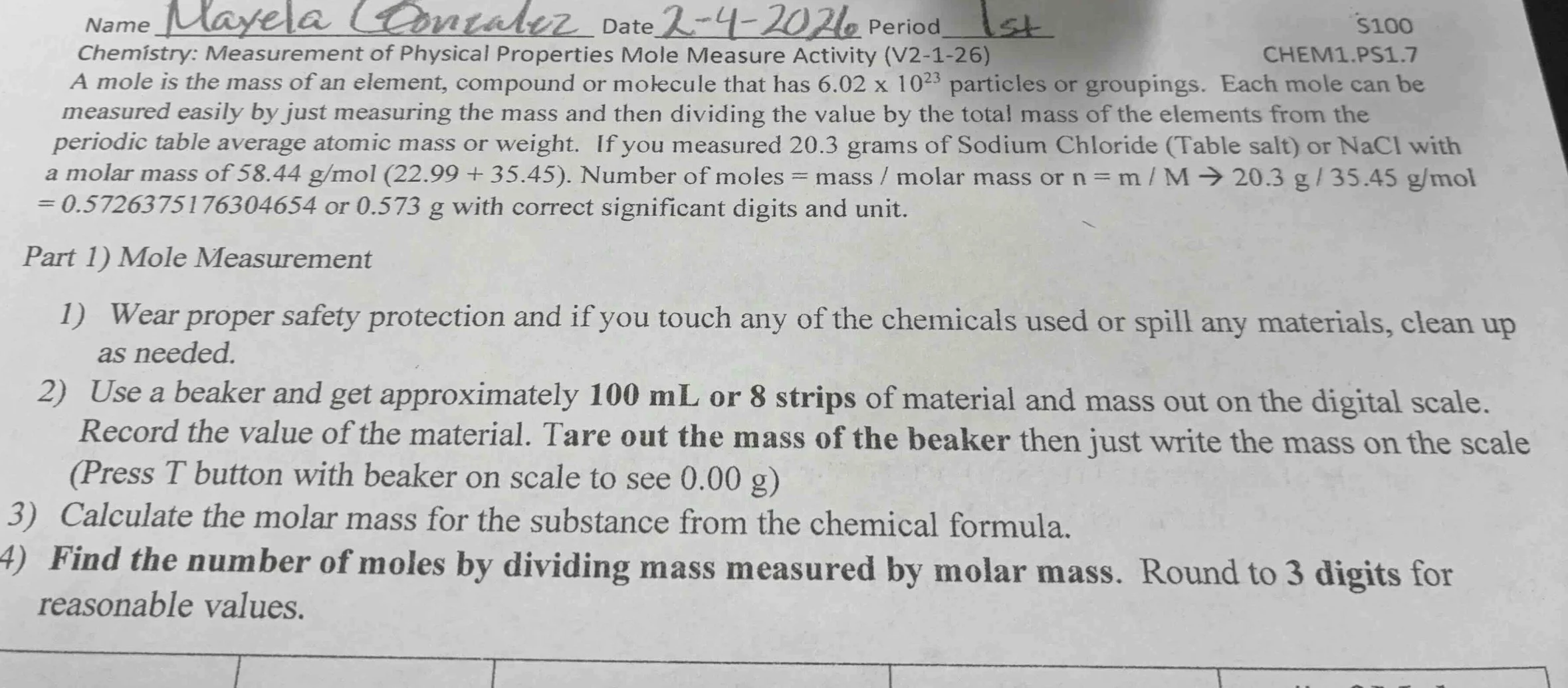 name mayela conzalez date 2-4-2026 period 1st $100 chemistry: measureme…