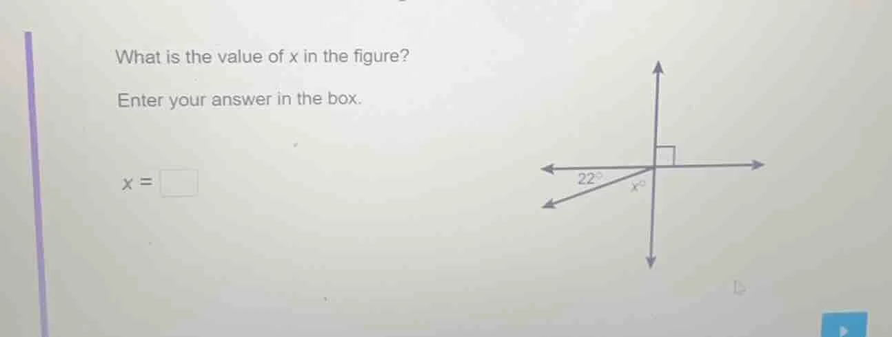what is the value of x in the figure? enter your answer in the box. x =