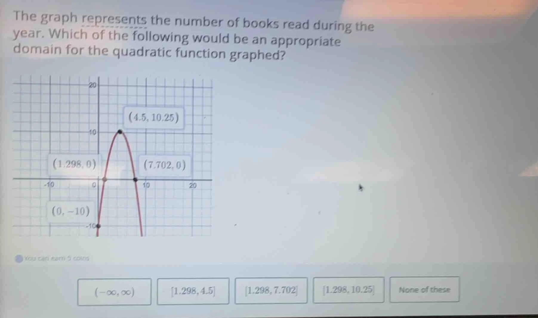 the graph represents the number of books read during the year. which of…