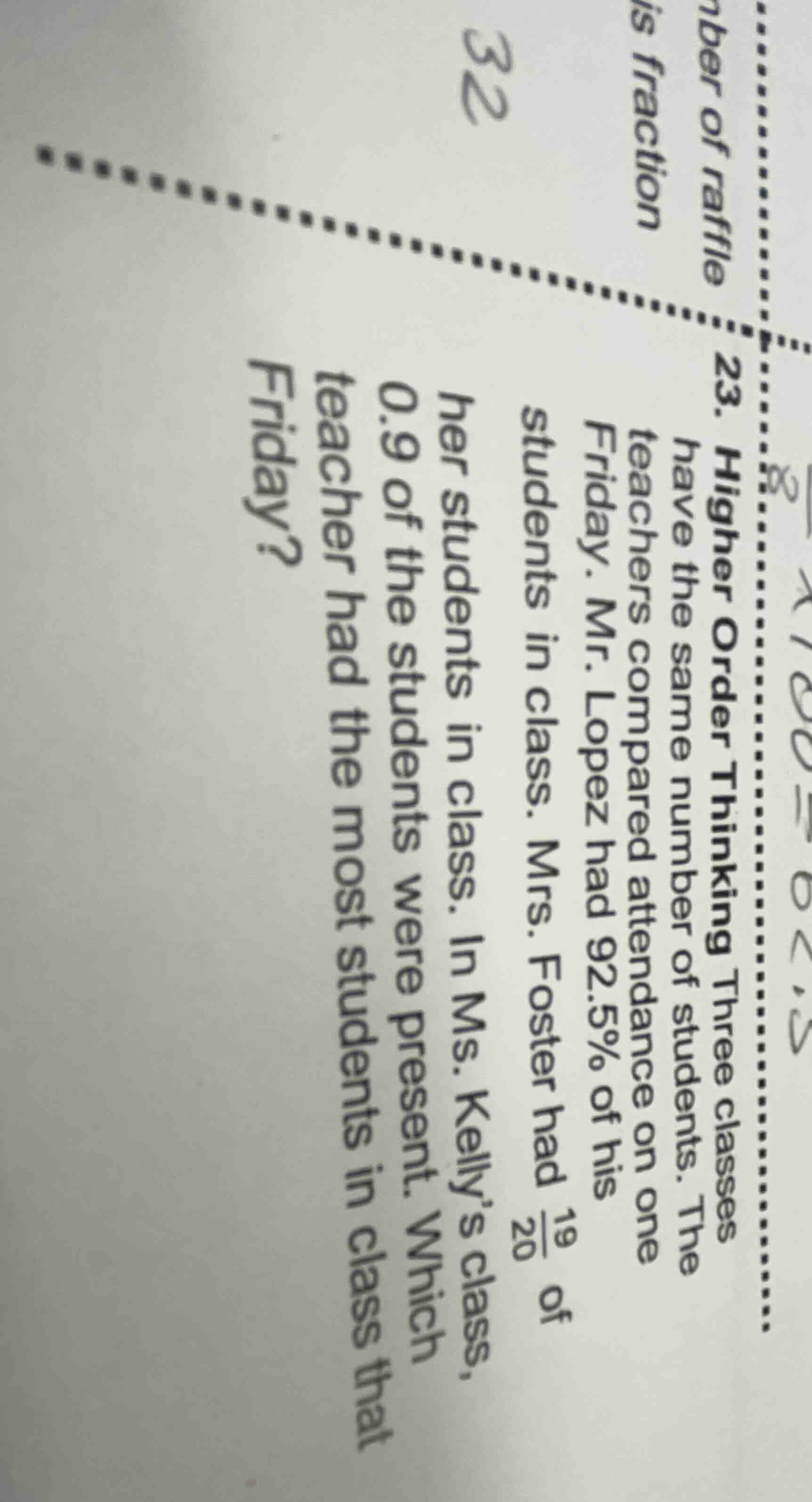 23. higher order thinking three classes have the same number of student…
