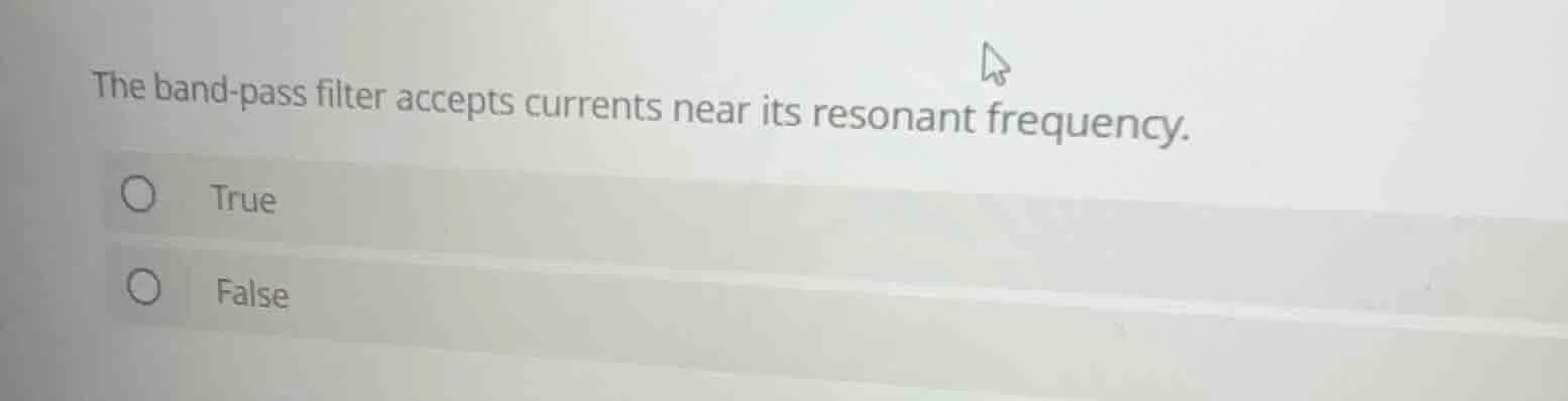 the band - pass filter accepts currents near its resonant frequency. tr…