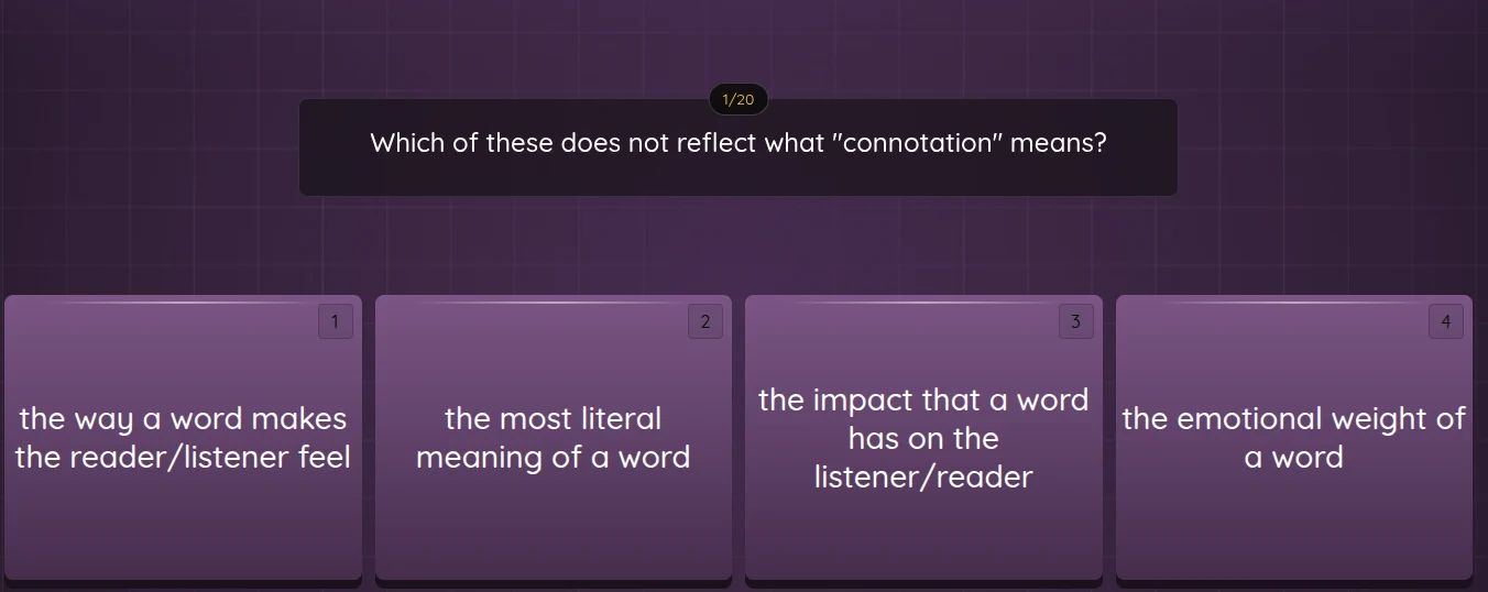 which of these does not reflect what \connotation\ means? 1 the way a w…