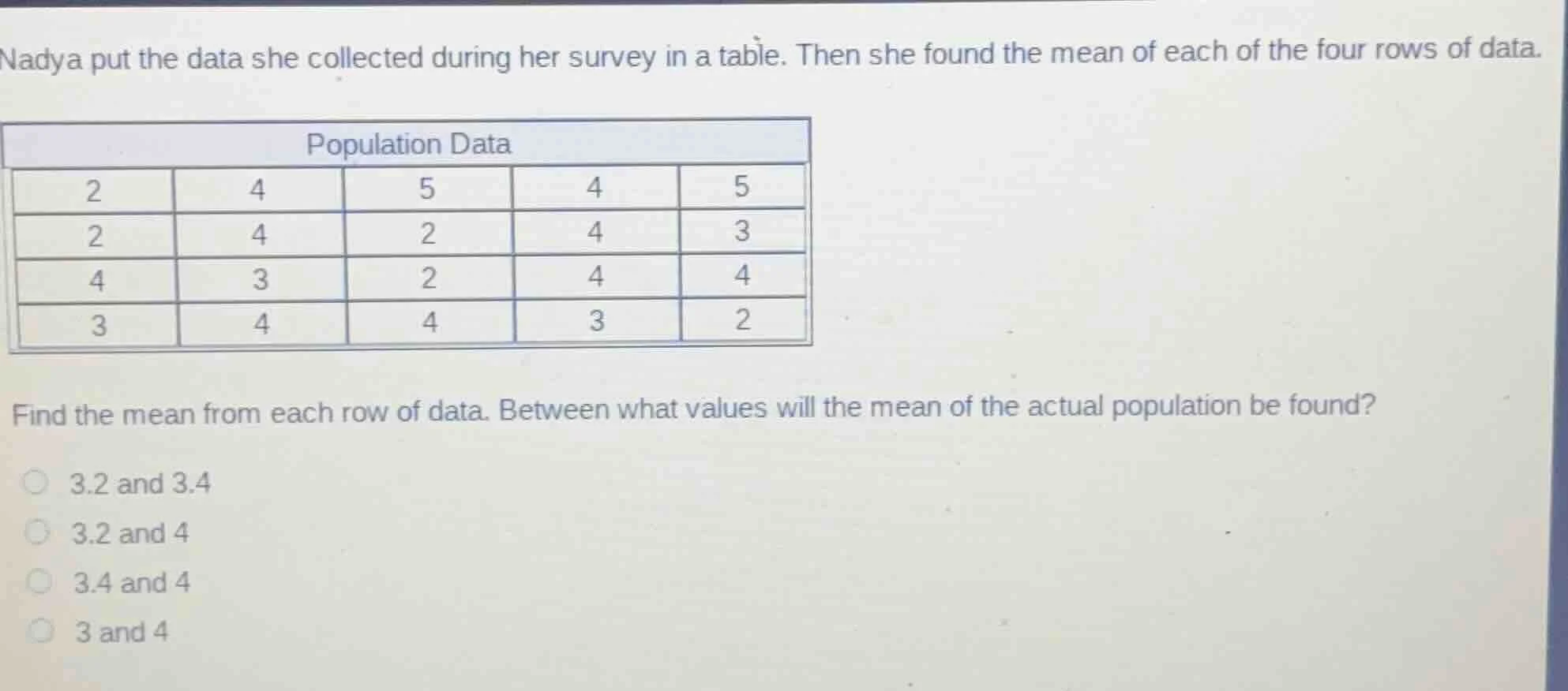 nadya put the data she collected during her survey in a table. then she…