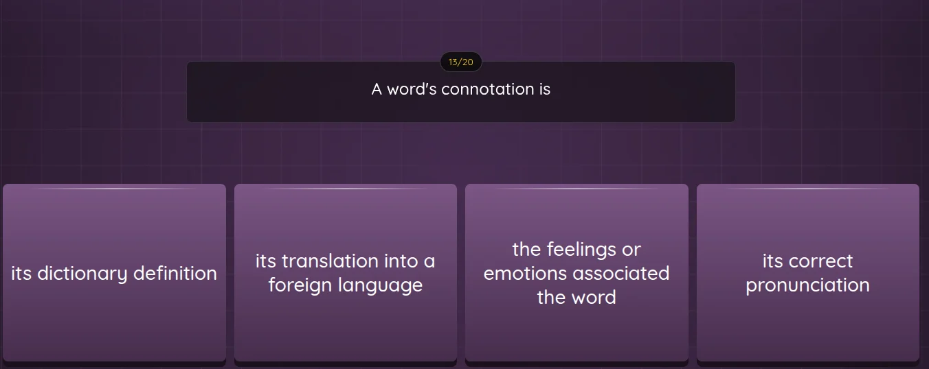 a words connotation is its dictionary definition its translation into a…