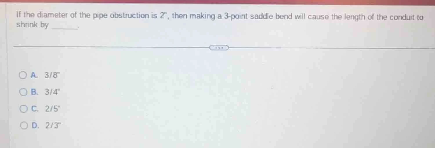 if the diameter of the pipe obstruction is 2\, then making a 3 - point …