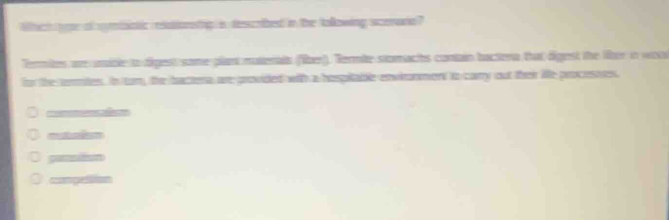 which type of symbiotic relationship is described in the following scen…