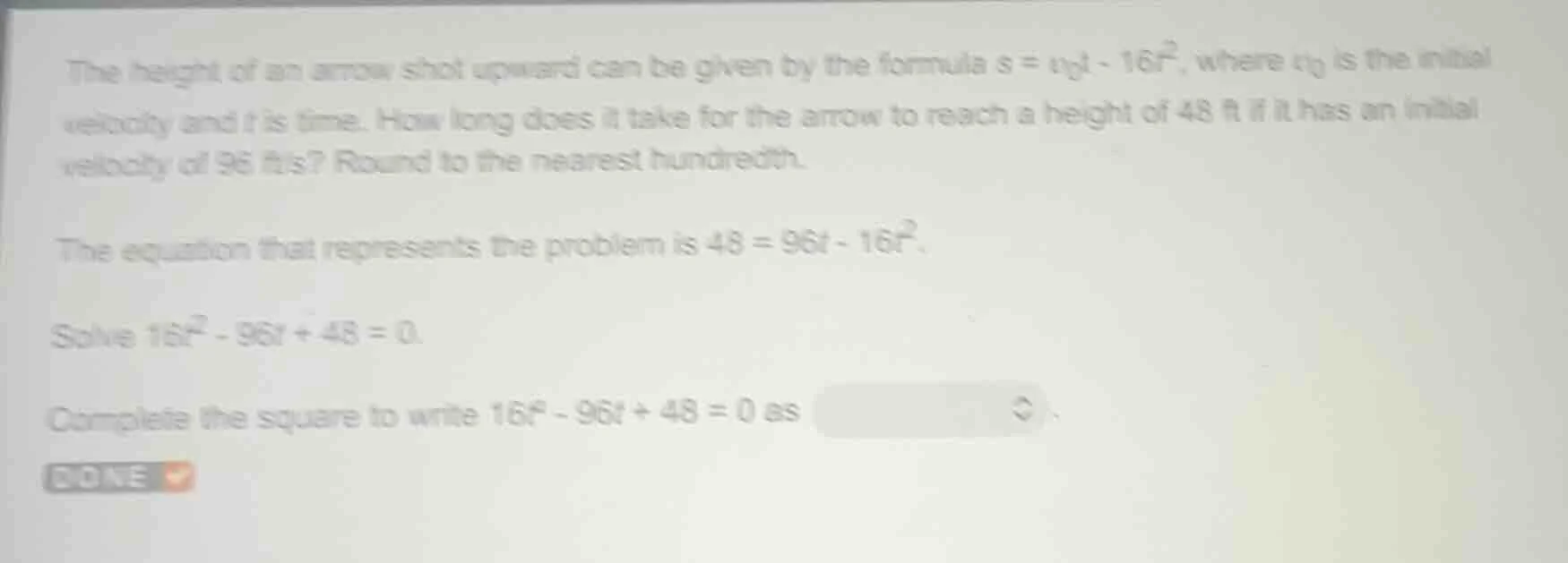 the height of an arrow shot upward can be given by the formula $s = v_0…
