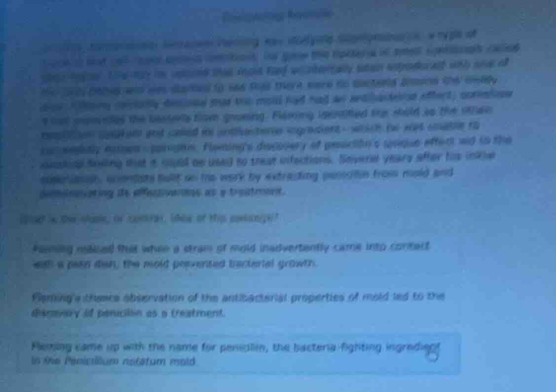 reinforcing exercise in 1928, bacteriologist alexander fleming was stud…