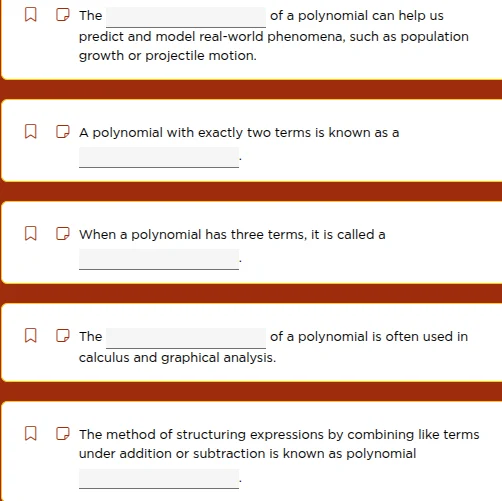 the ____________ of a polynomial can help us predict and model real - w…