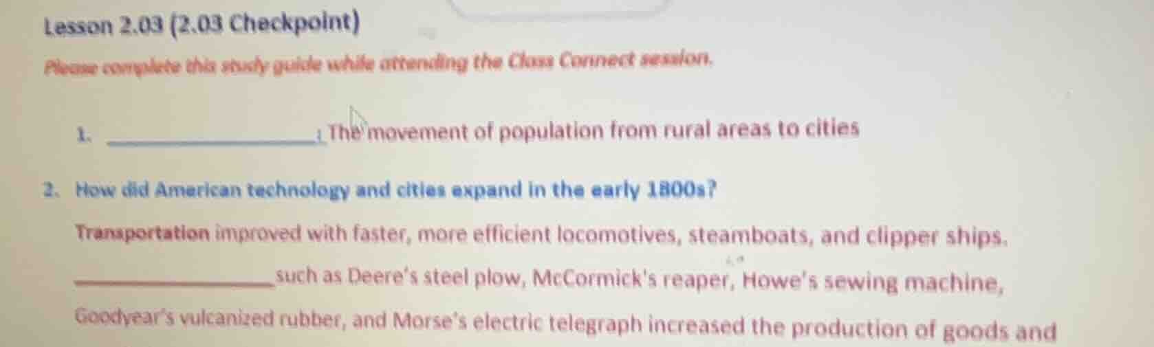 lesson 2.03 (2.03 checkpoint) please complete this study guide while at…