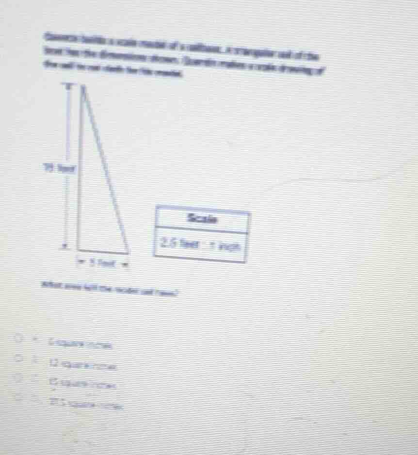 gianna builds a scale model of a cathedral. a triangular wall of the fr…