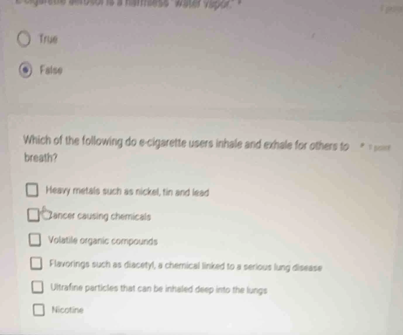 which of the following do e - cigarette users inhale and exhale for oth…