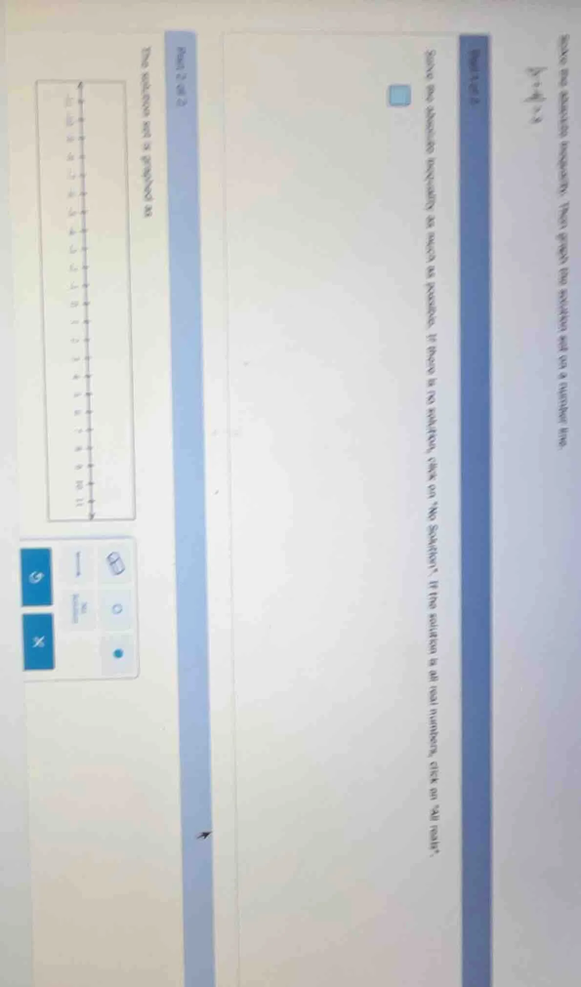 solve the inequality. then graph the solution set on a number line. par…