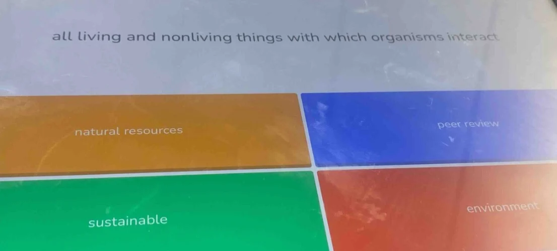 all living and nonliving things with which organisms interact natural r…