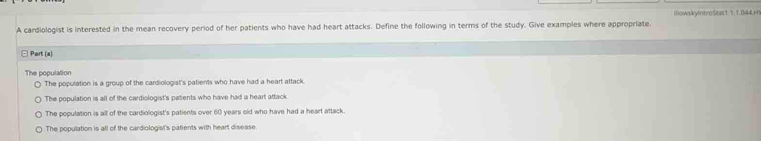 a cardiologist is interested in the mean recovery period of her patient…