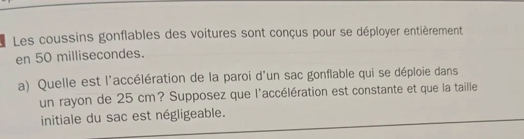 les coussins gonflables des voitures sont conçus pour se déployer entiè…