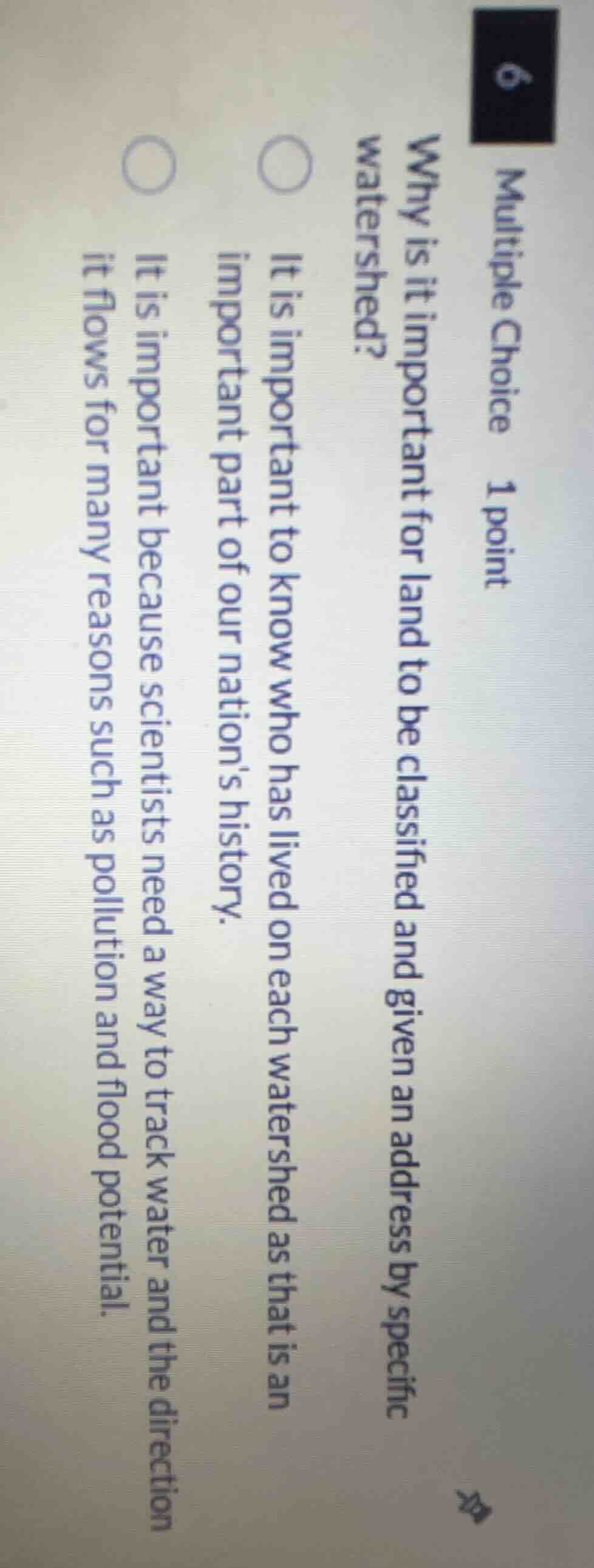 multiple choice 1 point why is it important for land to be classified a…