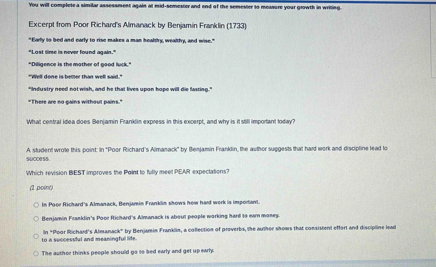 you will complete a similar assessment again at mid - semester and end …