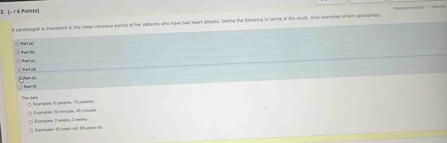2. - / 6 points a cardiologist is interested in the mean recovery perio…