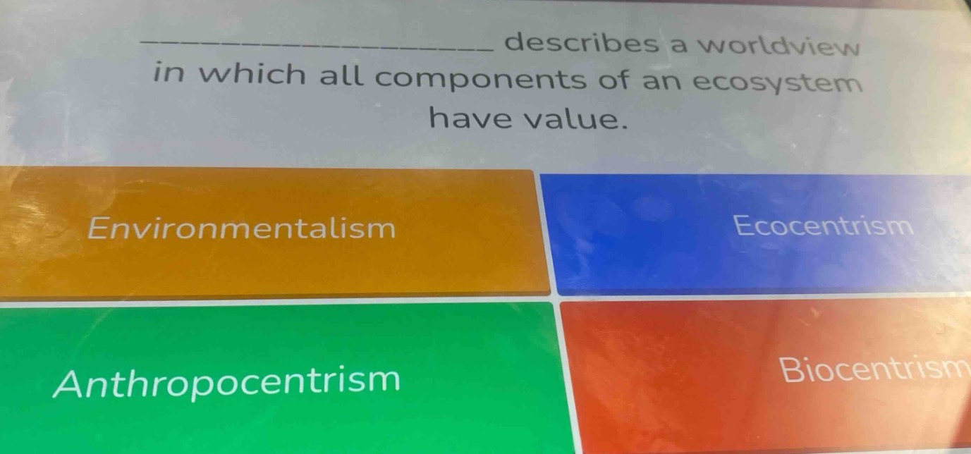 ____________________ describes a worldview in which all components of a…