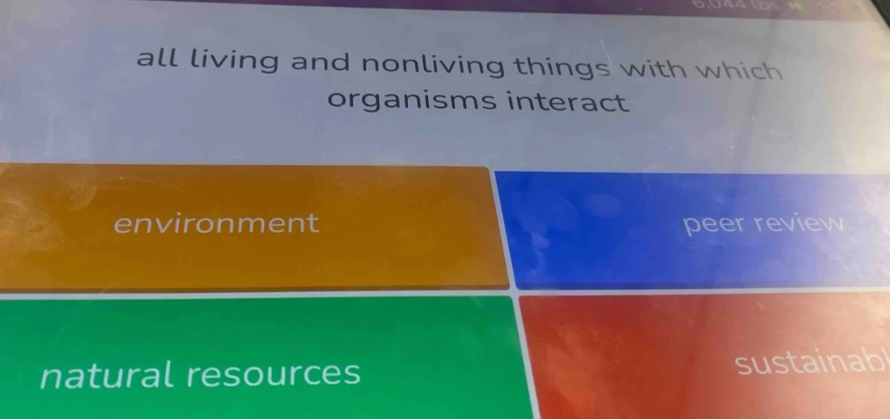 all living and nonliving things with which organisms interact environme…