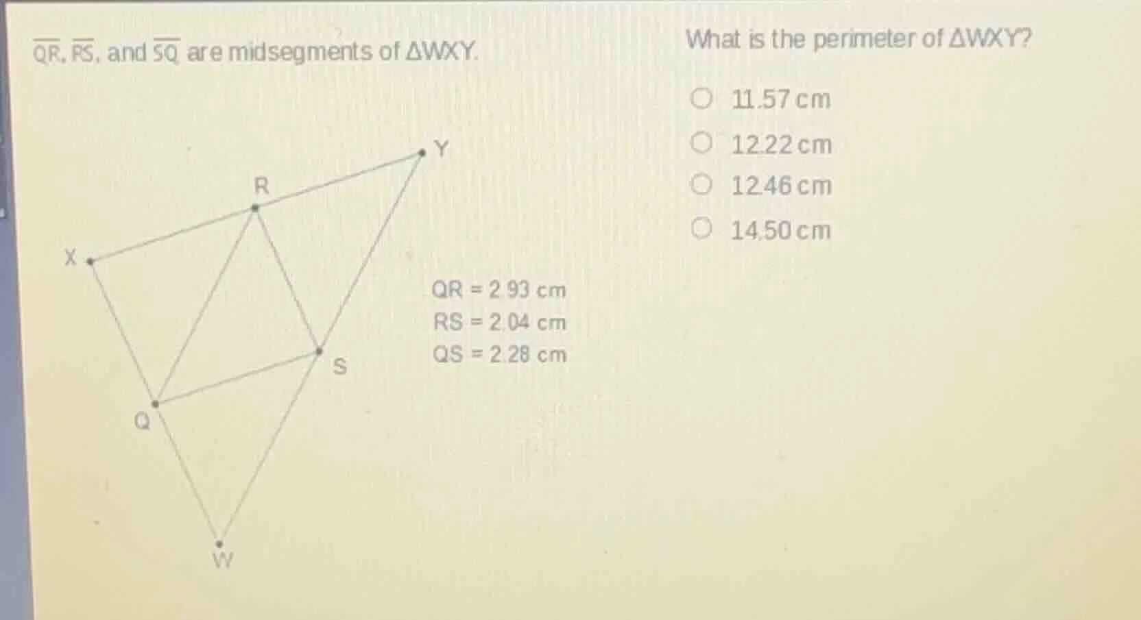 $\\overline{qr}$, $\\overline{rs}$, and $\\overline{sq}$ are midsegment…