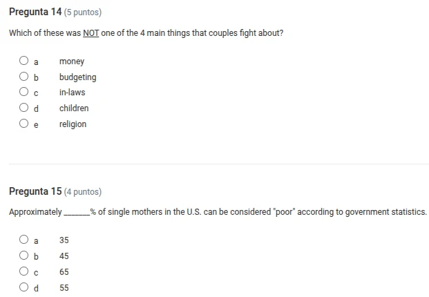 pregunta 14 (5 puntos) which of these was not one of the 4 main things …