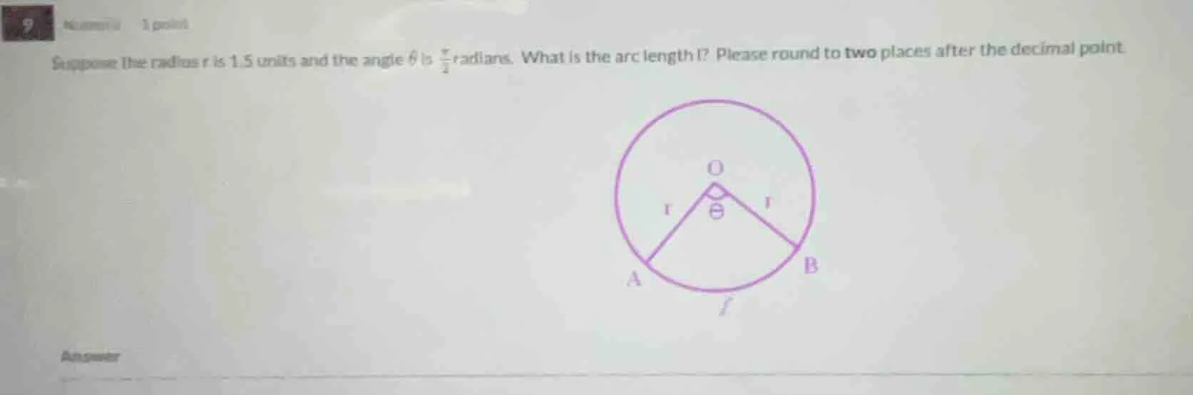 suppose the radius ( r ) is 1.5 units and the angle ( \theta ) is ( \fr…